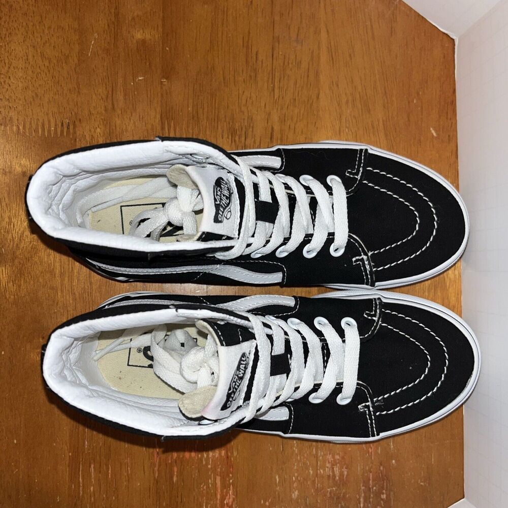 Vans Off‎ The Wall SK8 Hi Kids 3 Sneakers Filmore Black Canvas High Tops Shoes - Picture 8 of 9